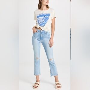 MOTHER THE HUSTLER ANKLE CHEW IN PETAL PLUCKER JEANS SZ 26